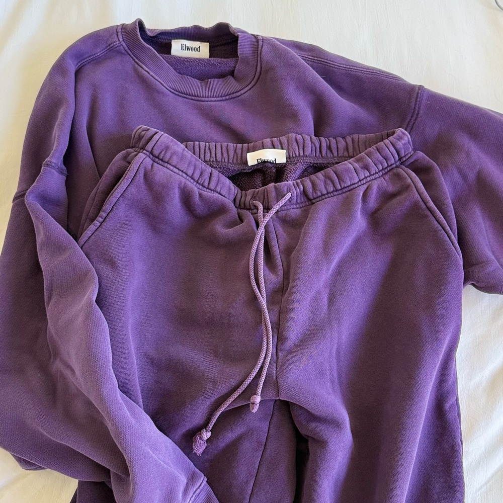 Purple Sweatshirt and Sweatpants Set